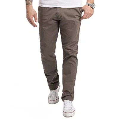Abbildung von Indumentum Herren Chino Hose Regular Fit Chinohose Herrenhose Baumwolle Designer Chinos Business Stretch Männer IR 506 Dunkegrün W34 L34