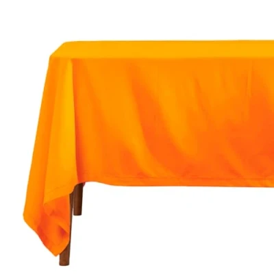 Abbildung von Homescapes Orange Tischdecke mit Hohlsaum aus 100% Baumwolle 137x228 cm, Tischtuch rechteckig, waschbar &amp; pflegeleicht