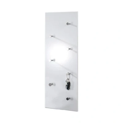 Abbildung von HAKU Wandgarderobe BIG EDDY, B 30 x H 80 cm, Weiß Hochglanz, Metall, mit 7 Haken
