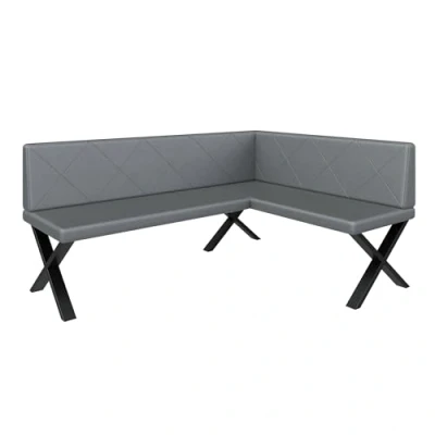 Abbildung von Eckbank Akiko Metal X Eckbankgruppe für Ihrem Esszimmer, Küche modern, Sitzecke, Essecke. Perfekt Küche, Büro und Rezeption. Solide Starke Verarbeitung. (168x128 Rechts Soft29)