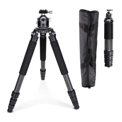 Abbildung von Rollei Rock Solid Alpha Mark III inkl. Stativkopf T7S MK III, sehr Robustes, professionelles Dreibeinstativ mit 360 Kugelkopf und 30KG Traglast., schwarz