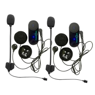 Abbildung von FreedConn 2X Motorrad Bluetooth Headset, TCOM VB Helm Intercom Geräuschreduzierung, Kommunikationssystem für Motorräder, GPS, FM Radio,Freisprechen,Reichweite 800M, 2 3Riders Pairing