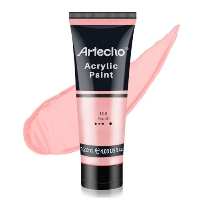 Abbildung von Artecho Acrylfarbe Fleischfarben 120 ml, Wasserfest und Lichtecht, Schnell Trocknend, für Leinwand, Holz, Stoff, Handwerk, Leder Stein.