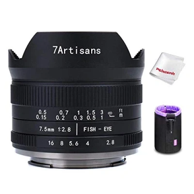 Abbildung von 7artisans 7.5mm F2.8 II V2.0 Fisheye Objektiv mit 190 Blickwinkel, für Fuji X Mount A1 A10 A2 A3 A at M1 XM2 T1 T3 T10 T2 T20 T30 Pro1 Pro2 E1 E2 E E2s E3