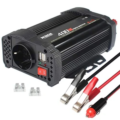 Abbildung von NDDI Wechselrichter 400W Auto Spannungswandler, 12V DC auf 230V AC Autokonverter Ladegerätadapter mit Zwei 3.1A USB Anschlüssen und Wechselstromsteckdosen Schnellladung