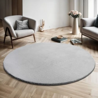 Abbildung von the carpet Teppich &quot;Relax round&quot;, rund, waschbarer Wohnzimmer modern rutschfest