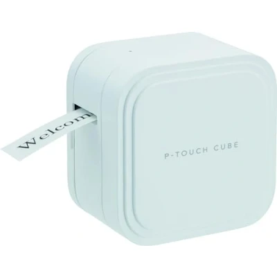 Abbildung von Brother P touch CUBE Pro PT P910BT Drucker für Etiketten und Bänder, komplett kompakt, mit USB Lade Bluetooth Konnektivität, automatischer Schneidemaschine, geschnitten, bis zu 36 mm