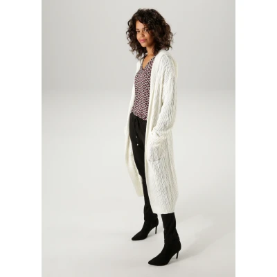 Abbildung von Aniston CASUAL Strickjacke, im trendigem Zopf und Ajour Muster Mix NEUE KOLLEKTION
