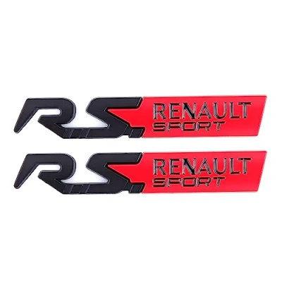 Abbildung von RS Sport Emblem für Auto Aufkleber Dekoration Kofferraum Seite Hinten Tür Abzeichen (Schwarz Rot)