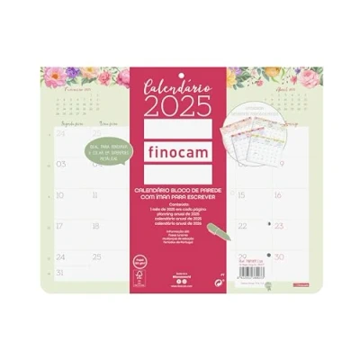 Abbildung von Finocam Wandkalender mit Magnet zum Schreiben 2025, Monatsansicht, Januar Dezember 2025 (12 Monate), Portugiesisch