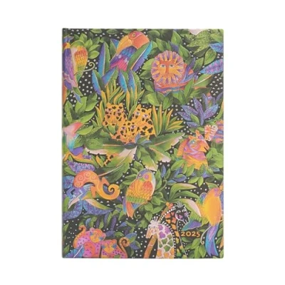 Abbildung von Jungle Song (Whimsical Creations) Midi 12 month Verso Hardback Dayplanner 2025 (Elastic Band Closure)