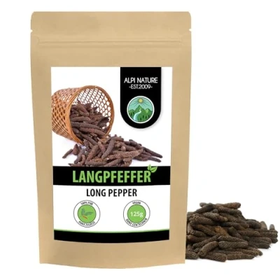 Abbildung von Pfeffer lang ganz (125g), Pfefferstangen 100% naturrein, natürlich ohne Zusätze, vegan