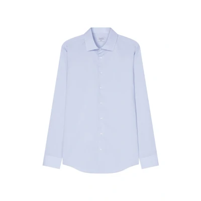 Abbildung von Seidensticker Herren Slim Bügelfrei Business Kent Extra Langer Arm Shirt, Hellblau, 44 EU