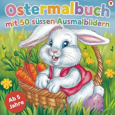 Abbildung von Ostermalbuch für Kinder ab 5 Jahren mit 50 süßen Ausmalbildern