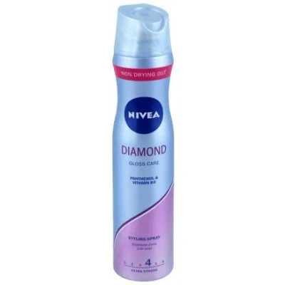 Abbildung von NIVEA hair Spray 250ML Diamond Gloss Care Strengthens and protects with a strong fixation, сuitable for all skin types, ensuring easy combing 24 hour fixation (Pack of 2)