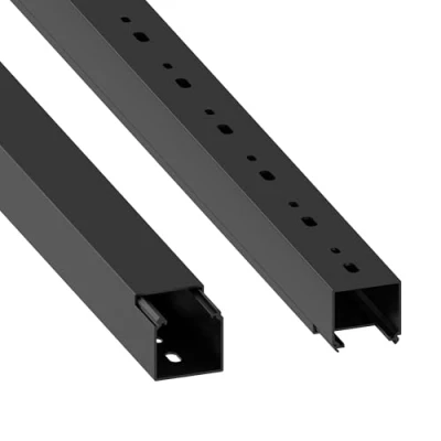 Abbildung von Habengut Kabelkanal (mit Montagelochung im Boden) 40x40 mm aus PVC, Farbe: Schwarz, Länge 1 m