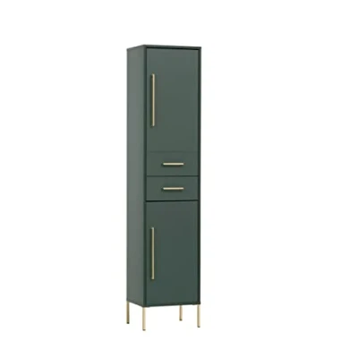 Abbildung von Schildmeyer Kent Hochschrank, Holzwerkstoff, Waldgrün/Gold, Schmal