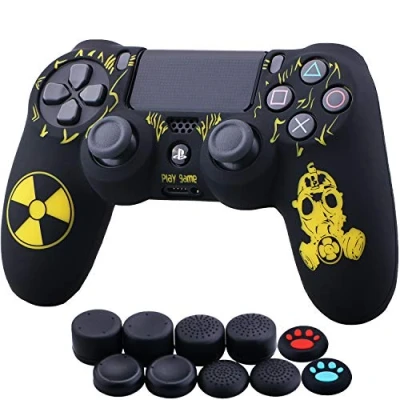 Abbildung von YoRHa Lasergravur Silikon Hülle Skin Case (Strahlung) für PS4/Slim/Pro Dualshock 4 Controller x 1 mit Aufsätze 10