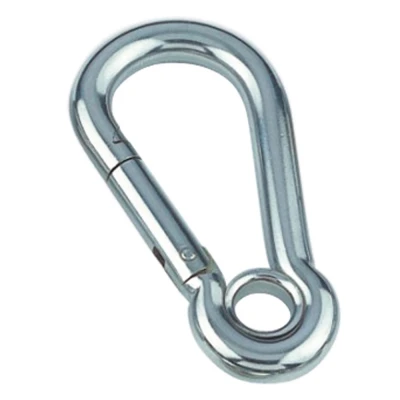 Abbildung von Karabinerhaken mit Kausche 7 x 70 mm Edelstahl 316 (A4)
