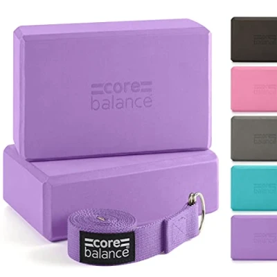 Abbildung von Core Balance YOGA Blocks &amp; Strap Fitness / Yoga, Größe: One Size, Purple