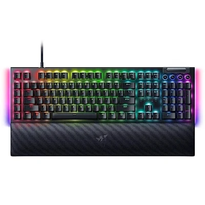 Abbildung von Razer BlackWidow V4 Mechanische Gaming Tastatur mit Chroma RGB (Mechanische Green Switches, 6 eigene Makro Tasten, Doubleshot ABS Tastenkappen) QWERTY US Layout Schwarz