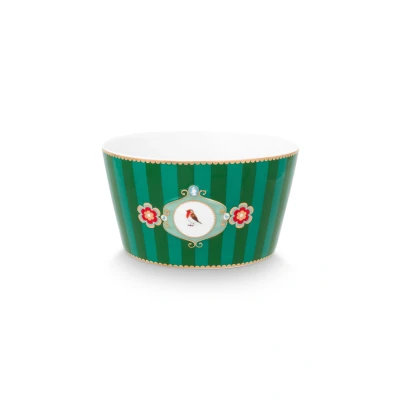Abbildung von PIP STUDIO Love Birds Medallion Bowl Stripes grün 15cm