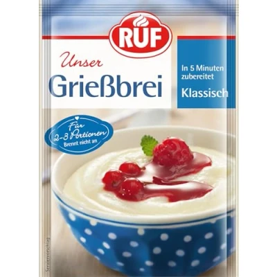 Abbildung von RUF Griessbrei Klassische Art, 2 3 Portionen, fertig in nur 5 Minuten als Dessert, Zwischenmahlzeit oder süße Hauptspeise