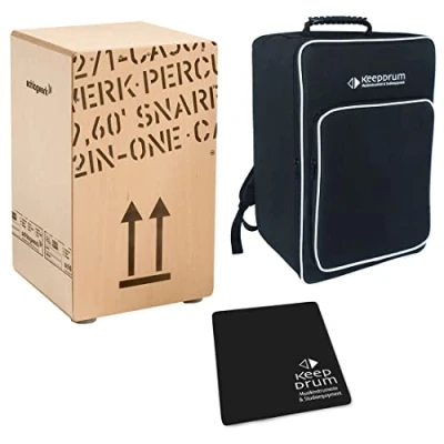 Abbildung von Schlagwerk CP 404 Natur 2inOne Snare Cajon Large + keepdrum Gig Bag Pad 01