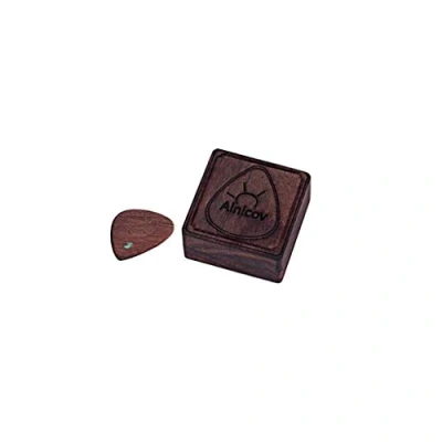 Abbildung von Alnicov Holz Gitarre Plektrum Box Aufbewahrungsbox Herzförmiges Gitarrenplektrum mit 1 Holzplektren, braun, Klassisch
