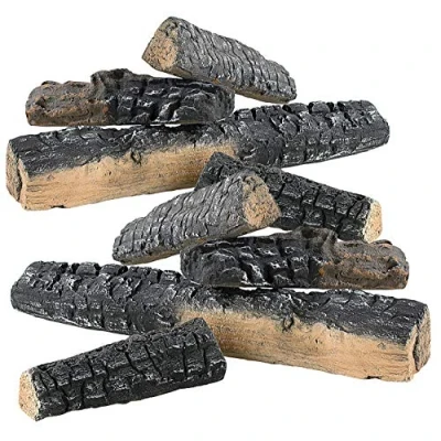 Abbildung von Carlo Milano Keramikholz für Gaskamin: 8er Set Keramik Dekorations Holzscheite Bioethanol Öfen (Keramik Gaskamin, Deko, Elektro Kamin)