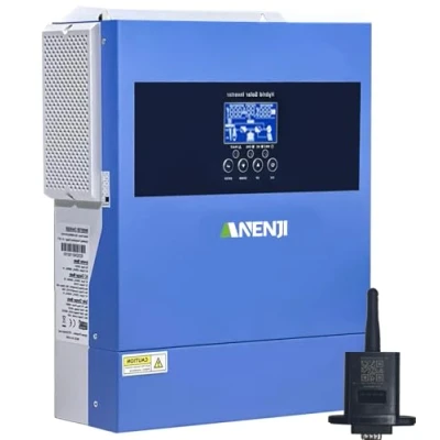 Abbildung von Aninerel 4,2KW Solar Hybrid Wechselrichter 24VDC zu 230VAC Reiner Sinus mit 100A MPPT Solarladeregler, Max PV Eingangsspannung 500V, für 24v Lithium Batterien,mit WiFi Modul