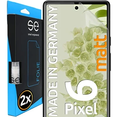 Abbildung von s.e Schutzfolie für Google Pixel 6 Pro, 2 Stück, Full Screen, Positionierhilfe, Pixel6 Pro Schutzfolie, transparente Displayfolie, funktionierende Alternative zu Schutzglas, Schutzglasfolie