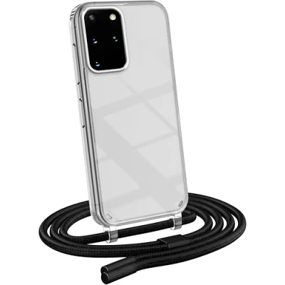 Abbildung von MyGadget Handykette für Samsung Galaxy S20 Plus [ Hülle mit Band abnehmbar &amp; verstellbar ] Handyhülle Handyband zum Umhängen Schnur Case Schutzhülle Schwarz