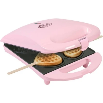 Abbildung von bestron Waffeleisen DSW271 für Herzwaffeln am Stiel, 780 W, Retro Design