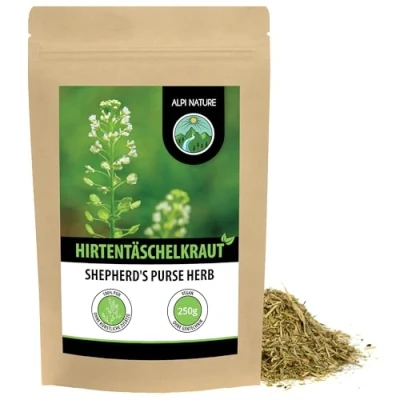 Abbildung von Hirtentäscheltee (250g), Hirtentäschelkraut, geschnitten, schonend getrocknet, 100% rein und naturbelassen zur Zubereitung von Tee, Hirtentäschel Kräutertee