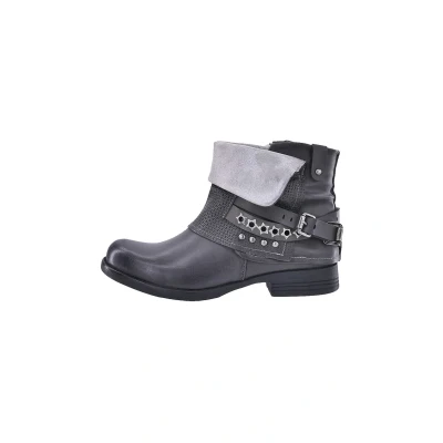 Abbildung von Elara Damen Biker Boots Nieten Stiefeletten Chunkyrayan 344 Grey 41