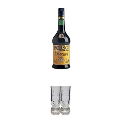 Abbildung von BORSCI San Marzano Kräuterlikör aus Italien 0,7 Liter + Caffo Shot Gläser mit Eichstrich 2 Stück