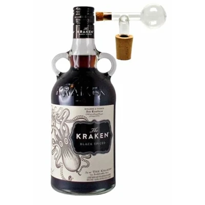 Abbildung von Kraken Black Spiced Rum + Glaskugelportionierer zum feinen Dosieren