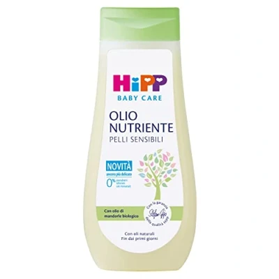 Abbildung von HiPP Baby Care Pflegeöl für Kinder, pflegt und schützt die Haut in der Tiefe, trockene empfindliche Haut, mit 100% natürlichen Ölen, 1 Flasche à 200 ml