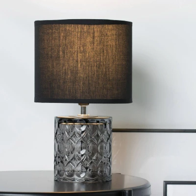 Abbildung von Pauleen Tischleuchte Crystal Glow, ohne Leuchtmittel, E14, max. 20W schwarz/grau, 230V, Stoff/Glas