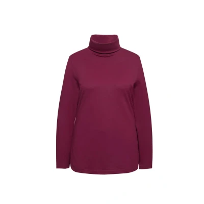 Abbildung von Ulla Popken Rollkragen SLIM FIT Unterhemd/shirt, Damen, Größe: 62/64, Dark berry