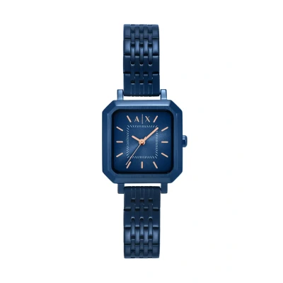 Abbildung von Armani Exchange Watch for Women, Quarz Dreizeigeruhrwerk und 27 mm Gehäusegröße mit Edelstahlarmband