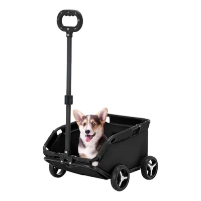 Abbildung von Katze Hundewagen Hundebuggy Pet Hunde Stroller Anhänge HaustiereBuggy Hundetrolley Faltbarer Trägerwagenwagen Travel Kinderwagen Hund Für Kleine Und Katzen