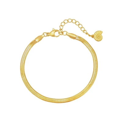 Abbildung von Hey Happiness Snake Chain Armband, Damen, Größe: One Size, Goldfarben