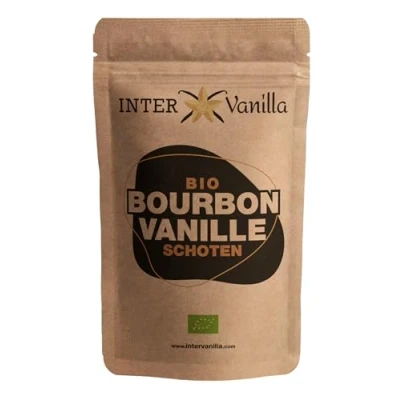 Abbildung von InterVanilla echte BIO Bourbon Vanilleschoten, 10 Stück 15 16 cm. Vanille Schoten in Premium Gourmet 1A Qualität. Frisch aus Madagaskar