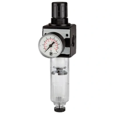Abbildung von RIEGLER 100470 C 11 K 10 HA Filterregler »multifix«, PC Behälter, BG 1, G 1/4, 0,5 bar, HA, 1Stk
