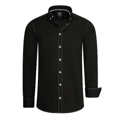 Abbildung von Langarm Slim Fit Hemd mit Kontrast Naht