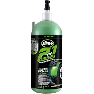 Abbildung von Slime 10194 51 2 in 1 Dichtmittel für Reifen und Schlauchpannen, Premium, Prävention Reparatur, geeignet alle „Off Highway“ Schläuche, ungiftig, umweltfreundlich 910ml (32oz)