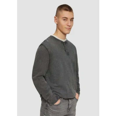 Abbildung von QS Langarmshirt, Herren, Größe: Medium, Grau