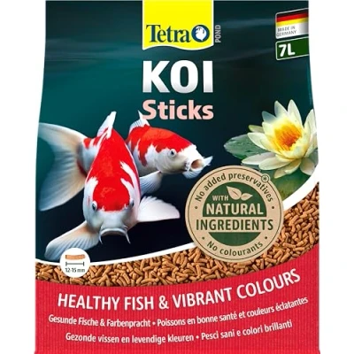 Abbildung von Tetra Pond Koi Sticks Futter für farbenprächtige Fische und eine verbesserte Wasserqualität, 7 L Beutel